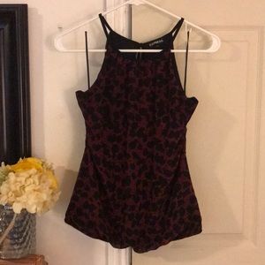 Burgundy & black express top